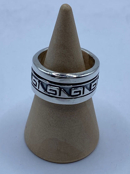 Anillo Giratorio de Plata 925 con Greca Geométrica, vista posterior