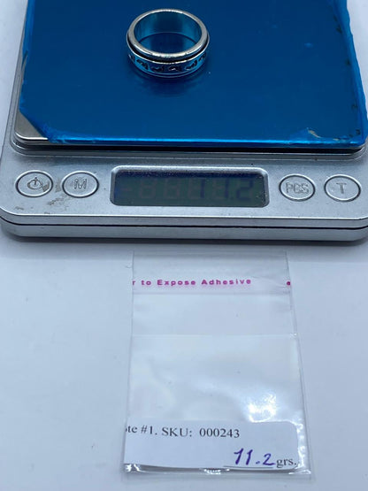 Anillo Giratorio de Plata 925 con Huellas, peso en gramos (báscula)