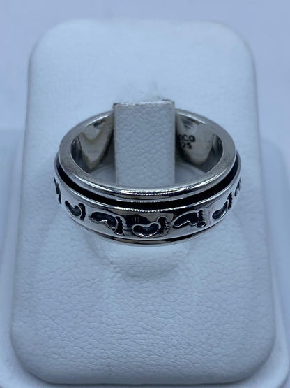 Anillo Giratorio de Plata 925 con Huellas