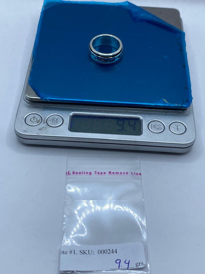 Anillo Giratorio de Plata 925 con Huellas, peso en gramos (báscula)