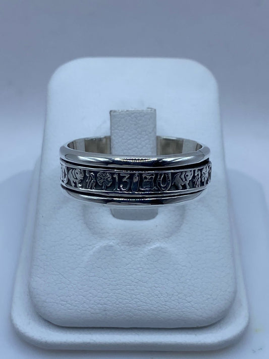 Anillo Giratorio de Plata 925 con Símbolos de la Suerte