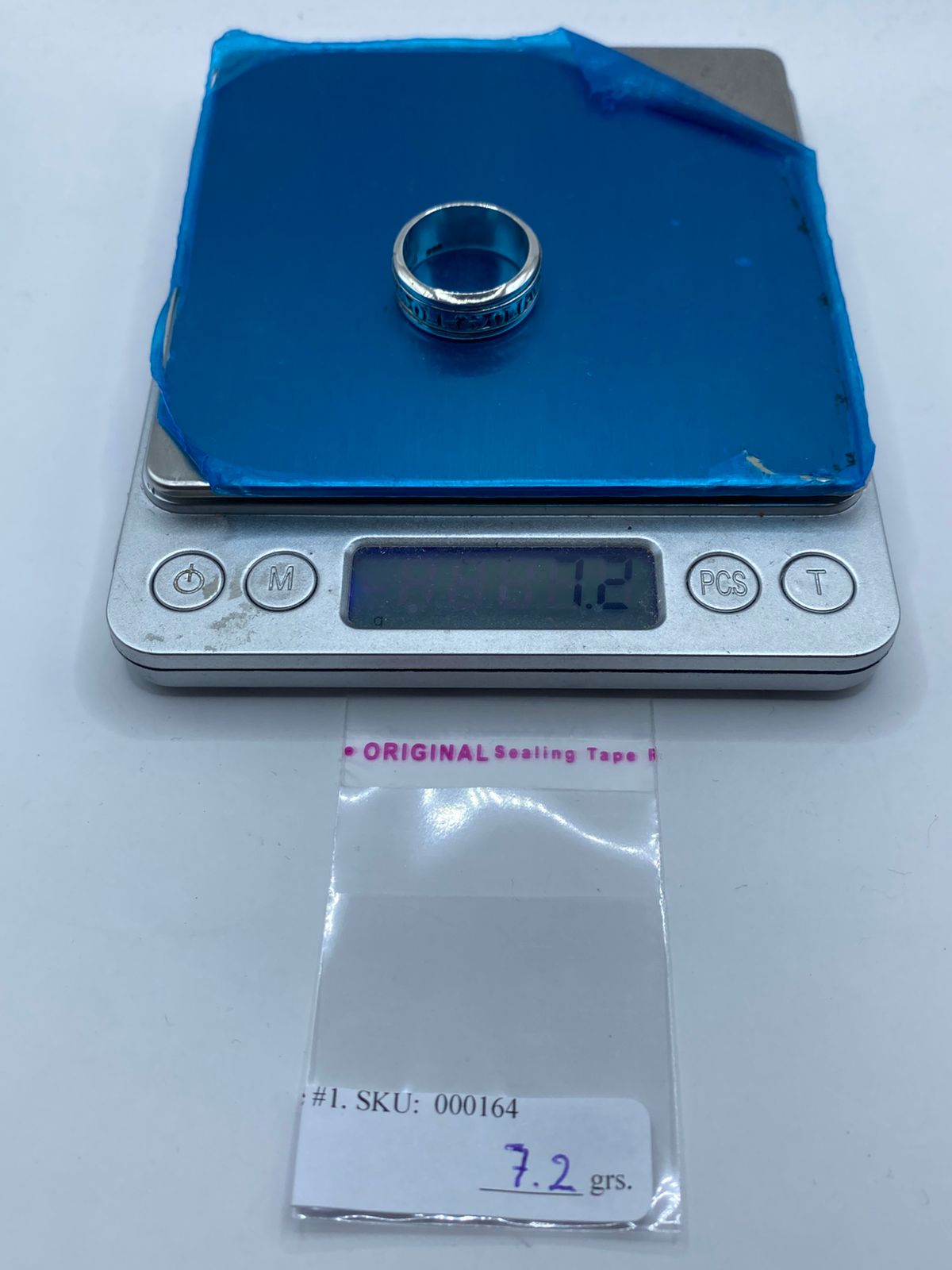 Anillo Giratorio de Plata 925 con Símbolos de la Suerte, peso en gramos (báscula)