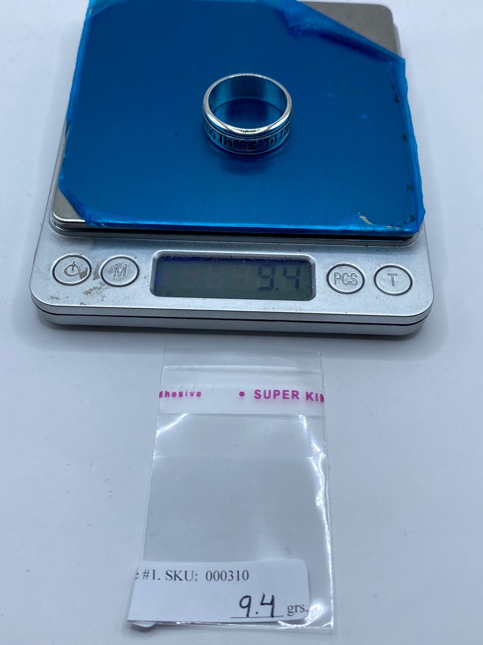 Anillo Giratorio de Plata .925 con Símbolos de la Suerte, vista superior
