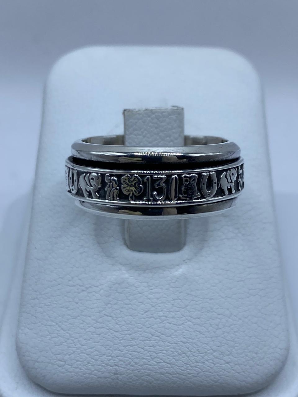 Anillo Giratorio de Plata 925 con Símbolos de la Suerte