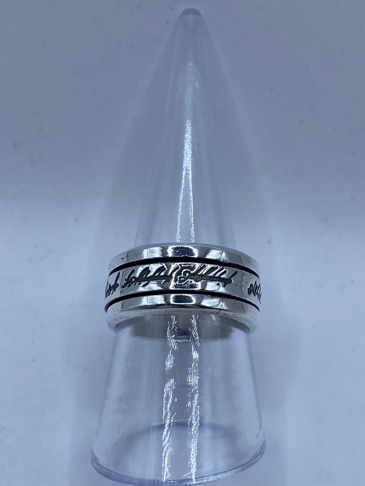 Anillo Giratorio de Plata 925 – Inspirado en el Señor de los Anillos — vista lateral