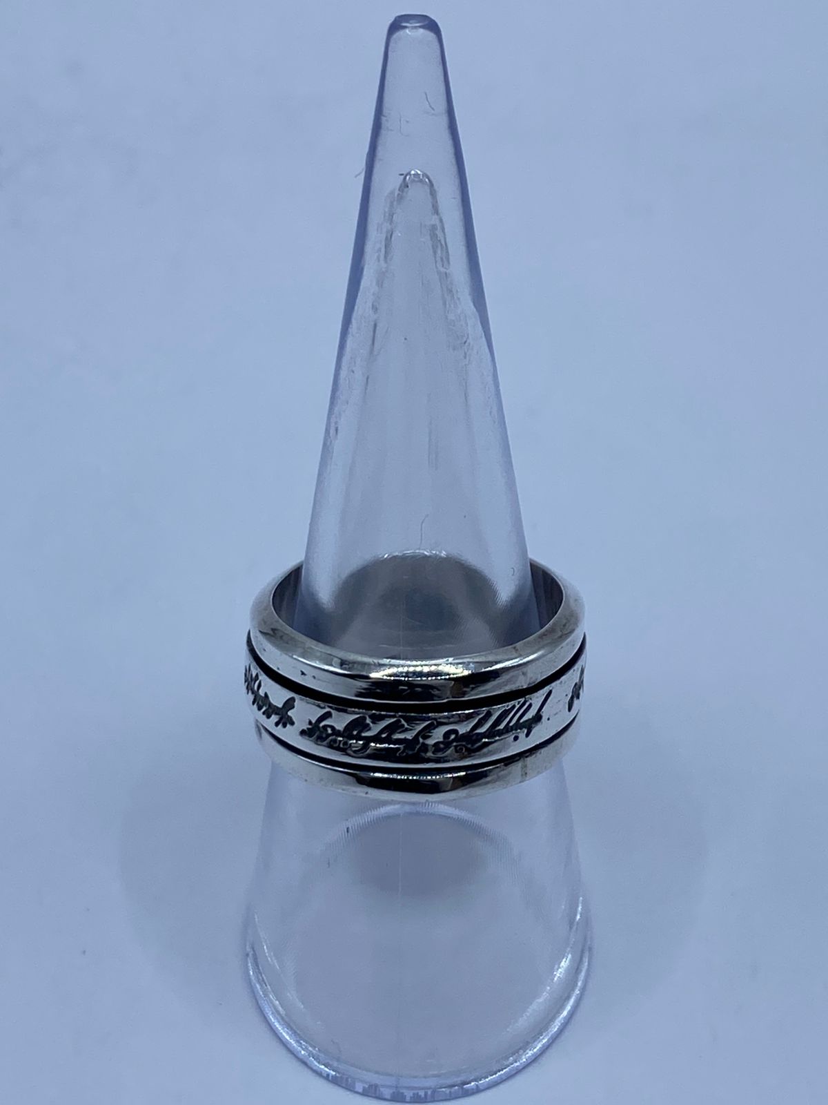 Anillo Giratorio de Plata 925 – Inspirado en el Señor de los Anillos, vista frontal