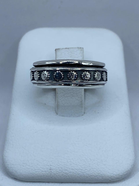 Anillo Giratorio de Soles en Plata 925