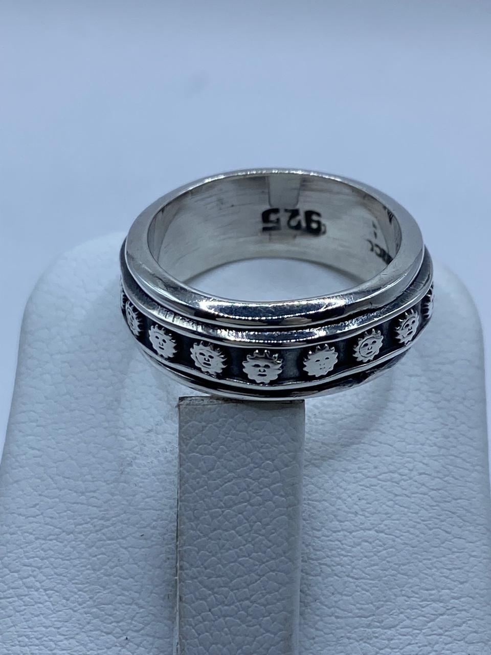Anillo Giratorio de Soles en Plata 925, sello de autenticidad Plata Ley .925