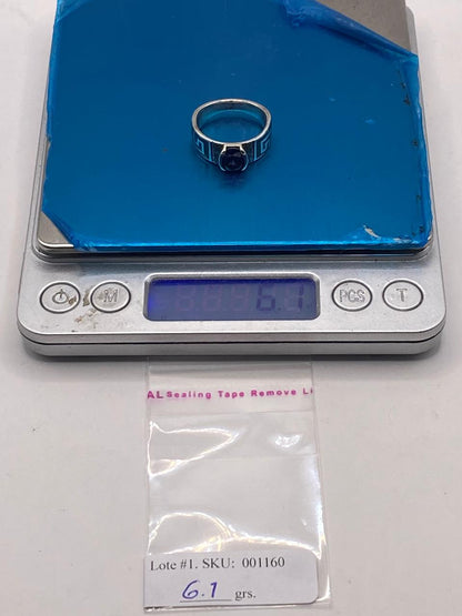 Anillo de Greca con Ópalo de Fuego y Zirconia en Plata .950, peso en gramos (báscula)