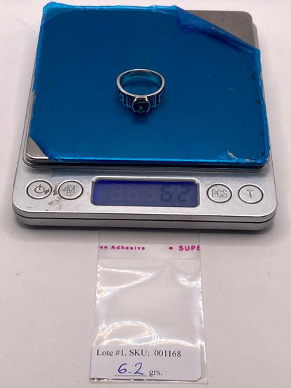 Anillo de Greca con Ópalo de Fuego y Zirconia en Plata .950, peso en gramos (báscula)