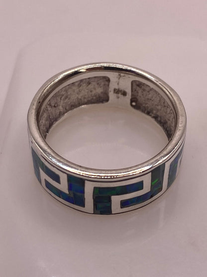 Anillo Greca de Plata 950 con Ópalo de Fuego, vista posterior