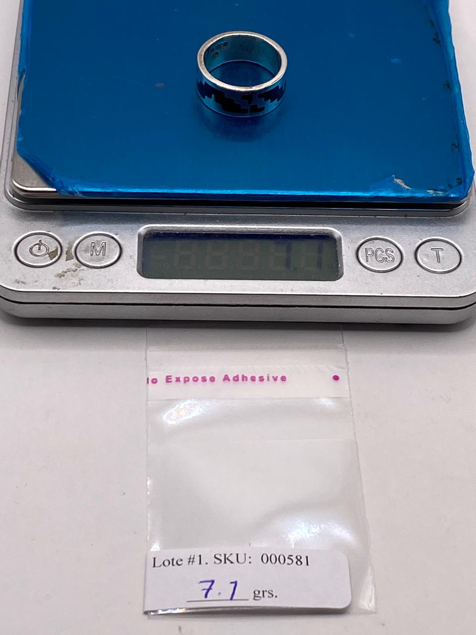 Anillo Greca Prehispánica en Plata .925, peso en gramos (báscula)