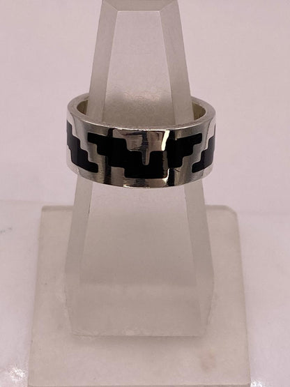 Anillo Greca Prehispánica en Plata .925, vista lateral