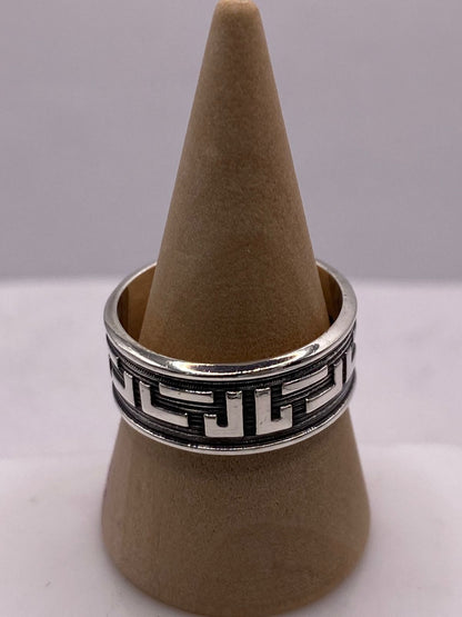 Anillo Greca Clásica en Plata .92, vista frontal