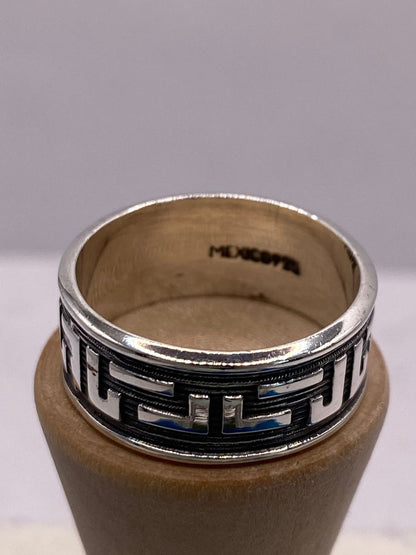 Anillo Greca Clásica en Plata .92, sello de autenticidad Plata Ley .925