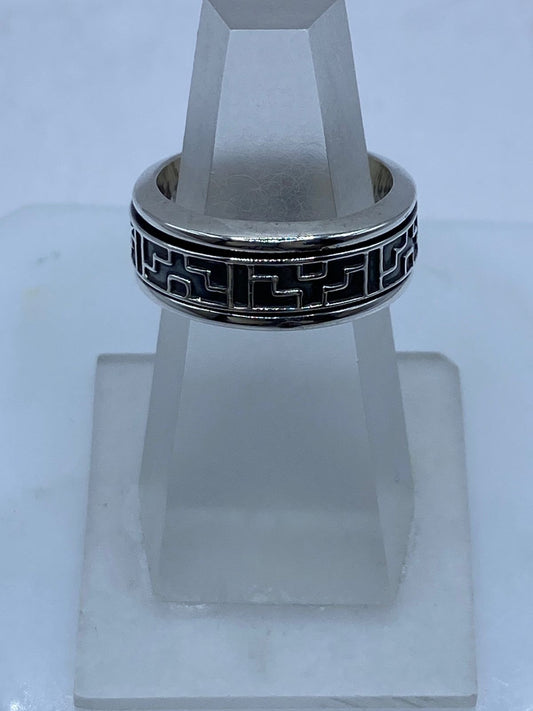 Anillo Greca Geométrica en Plata .925 — vista lateral