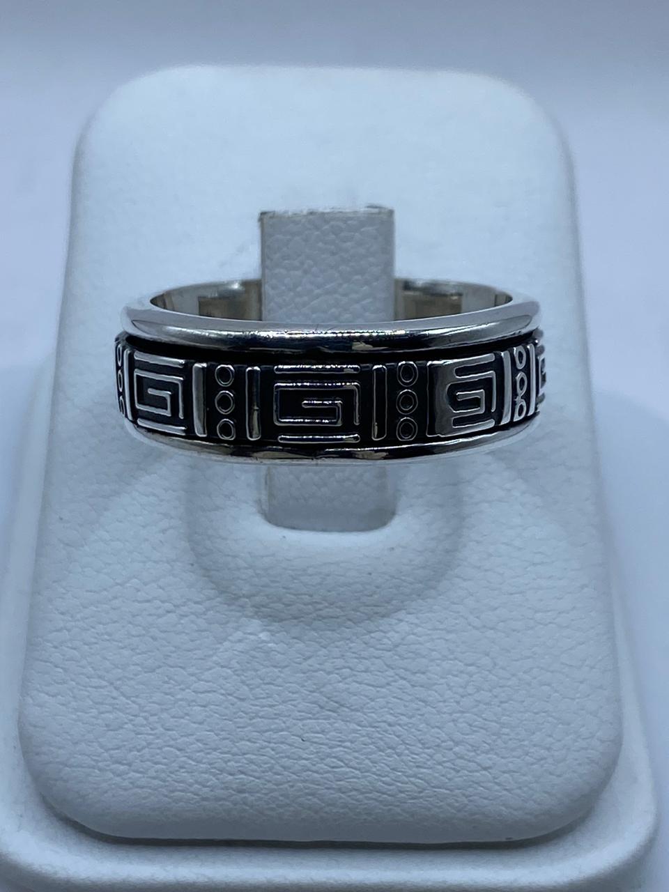 Anillo Grecas Prehispánicas Giratorio en Plata .926 — vista lateral