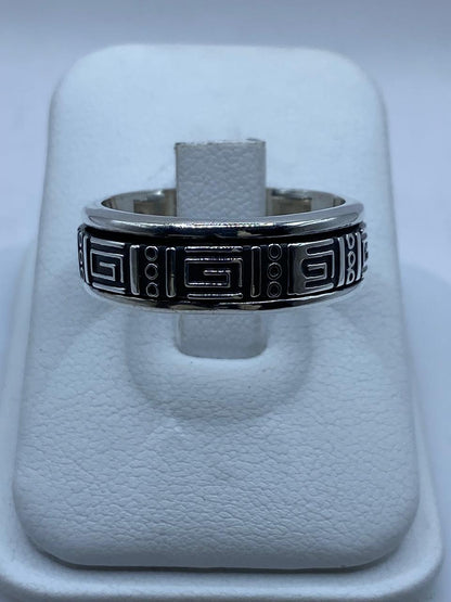 Anillo Grecas Prehispánicas Giratorio en Plata .926 — vista lateral