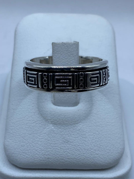Anillo Grecas Prehispánicas Giratorio en Plata .926 — vista lateral
