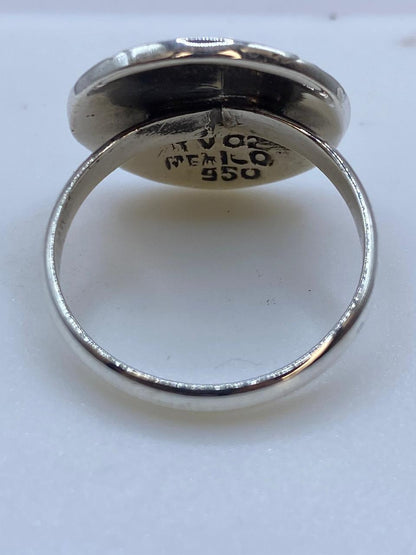 Anillo Guerrero Azteca en Plata .925, sello de autenticidad Plata Ley .925