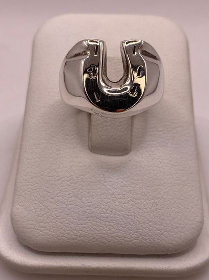 Anillo Herradura de Plata Ley .925, vista lateral