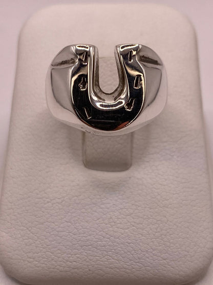 Anillo Herradura de Plata Ley .925, vista de detalle