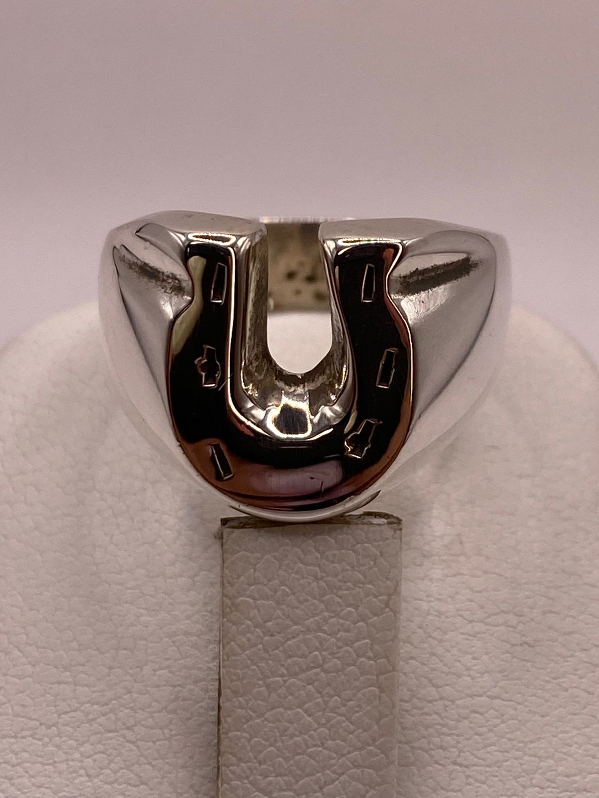 Anillo Herradura de Plata Ley .925, vista superior
