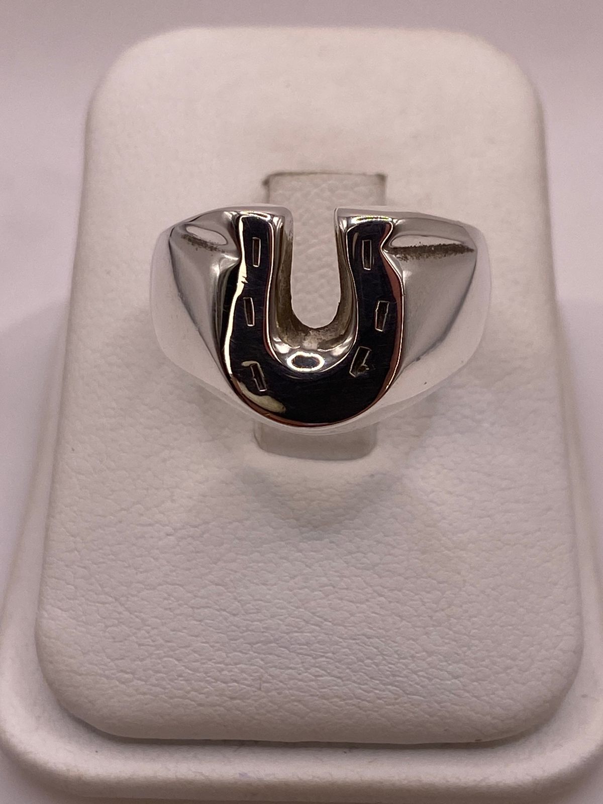 Anillo Herradura de Plata Ley .925, vista frontal