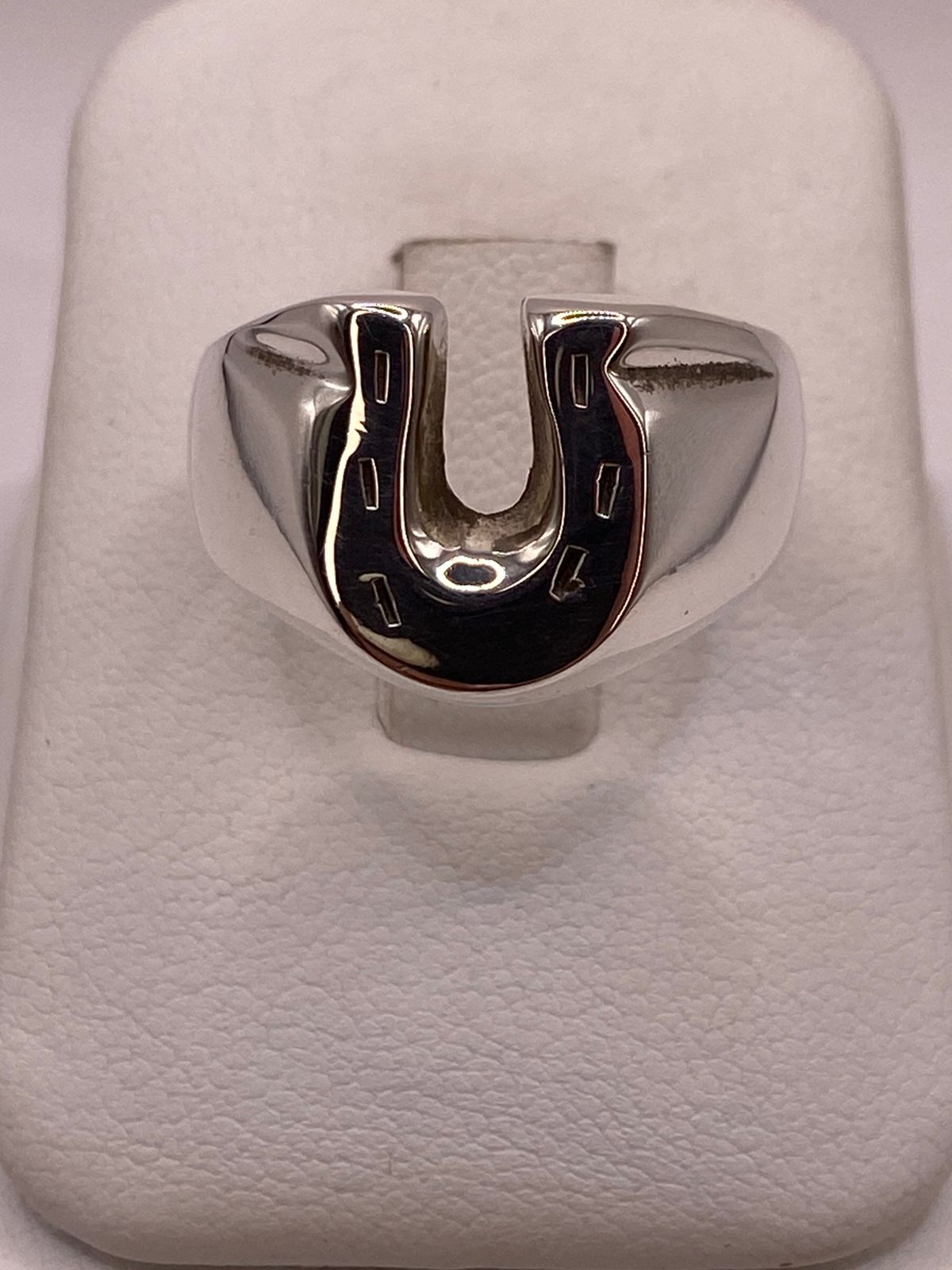 Anillo Herradura de Plata Ley .925, vista lateral