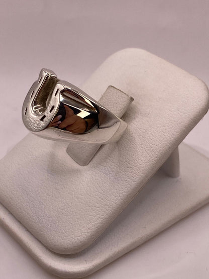 Anillo Herradura de Plata Ley .925, vista de detalle