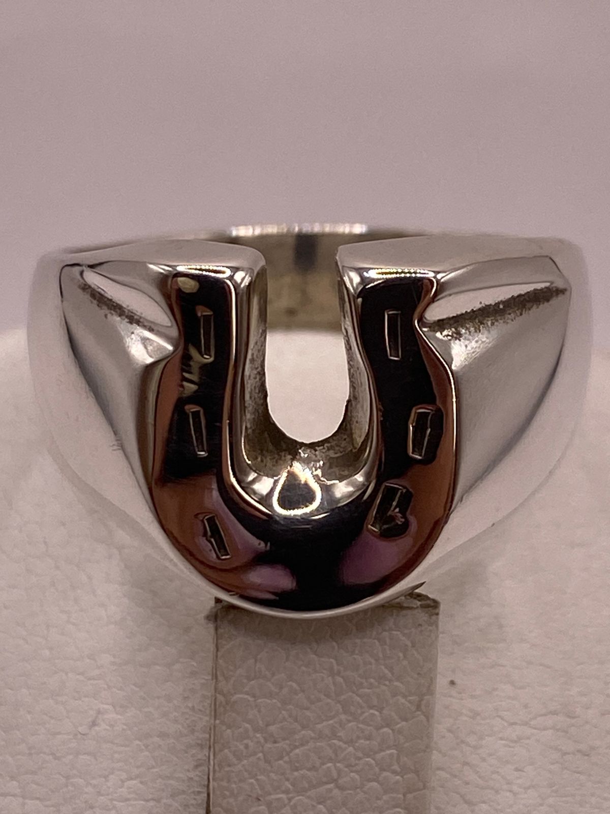 Anillo Herradura de Plata Ley .925, vista posterior