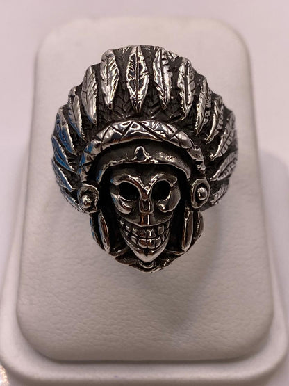 Anillo Inspirado en Diseño Apache Prehispánico en Plata .925, vista frontal