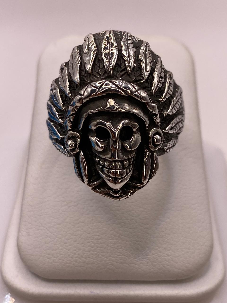 Anillo Inspirado en Diseño Apache Prehispánico en Plata .925 — ángulo diagonal