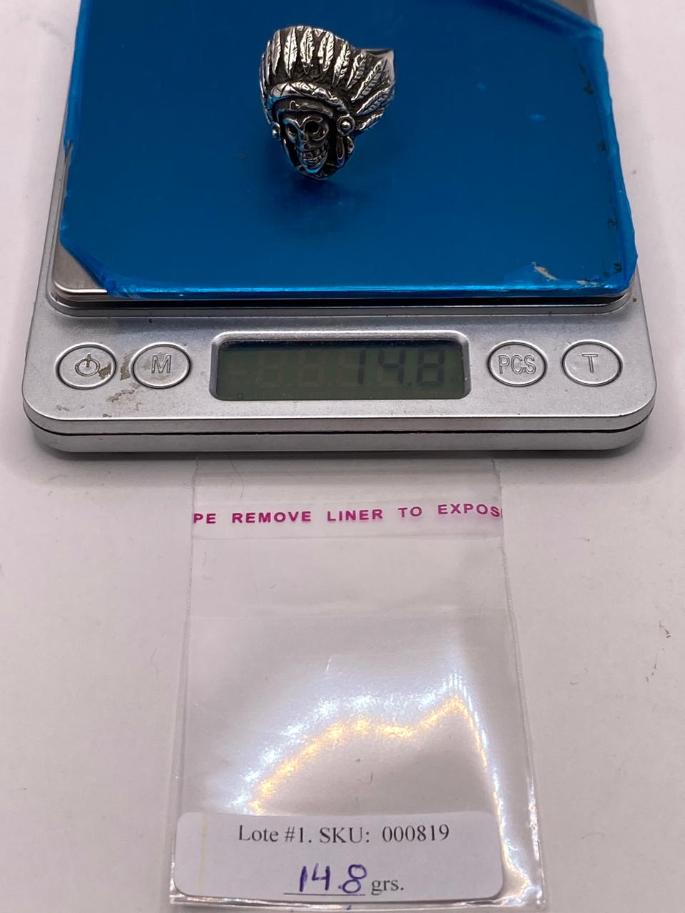 Anillo Inspirado en Diseño Apache Prehispánico en Plata .925, peso en gramos (báscula)