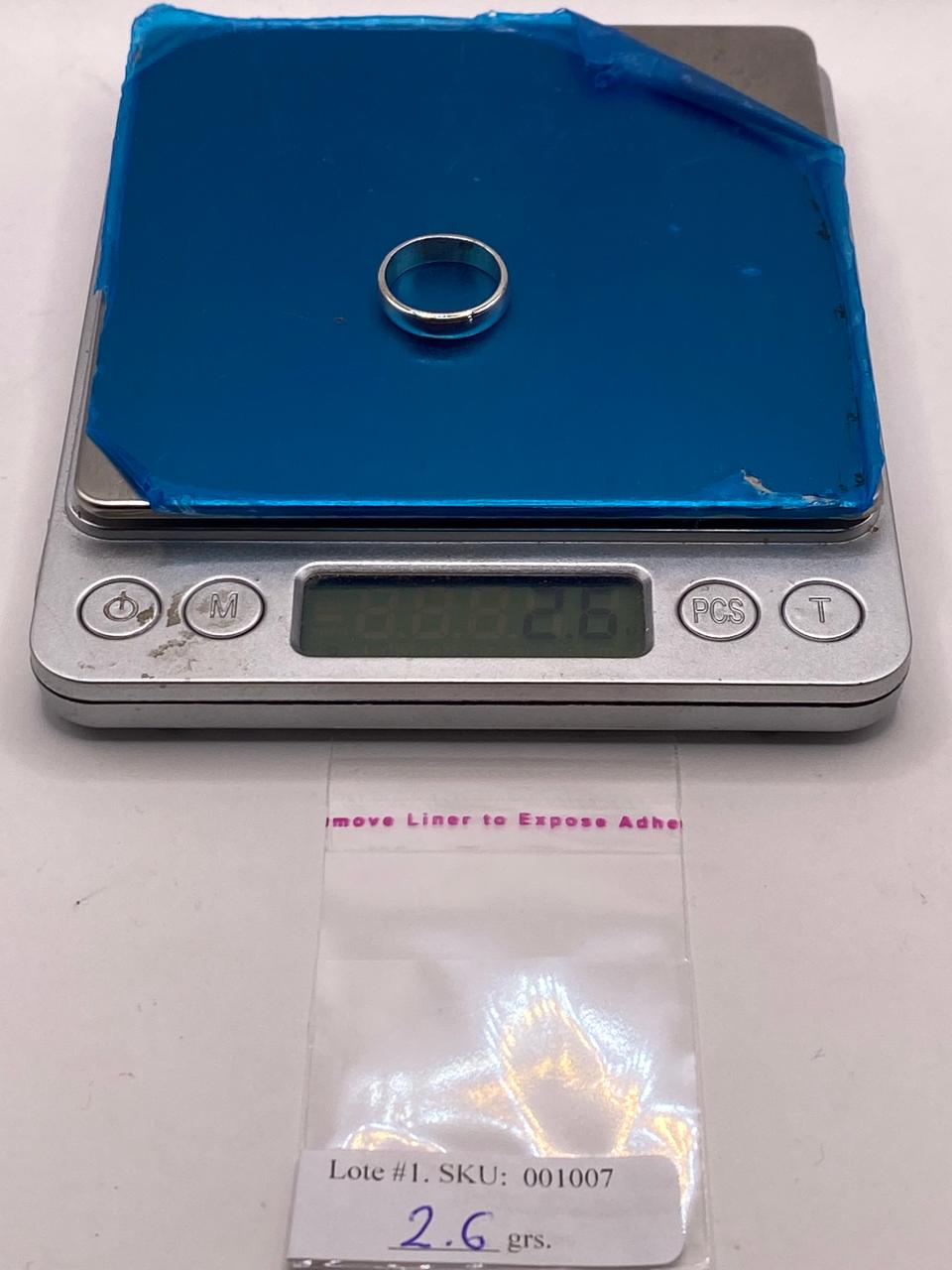 Anillo Liso Argolla en Plata .925, peso en gramos (báscula)
