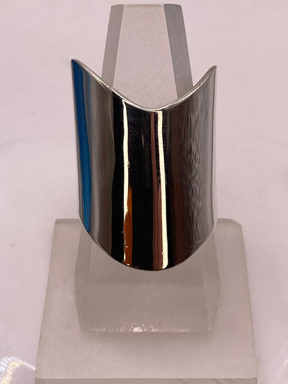 Anillo Liso de Plata .925 con Efecto Espejo, vista superior