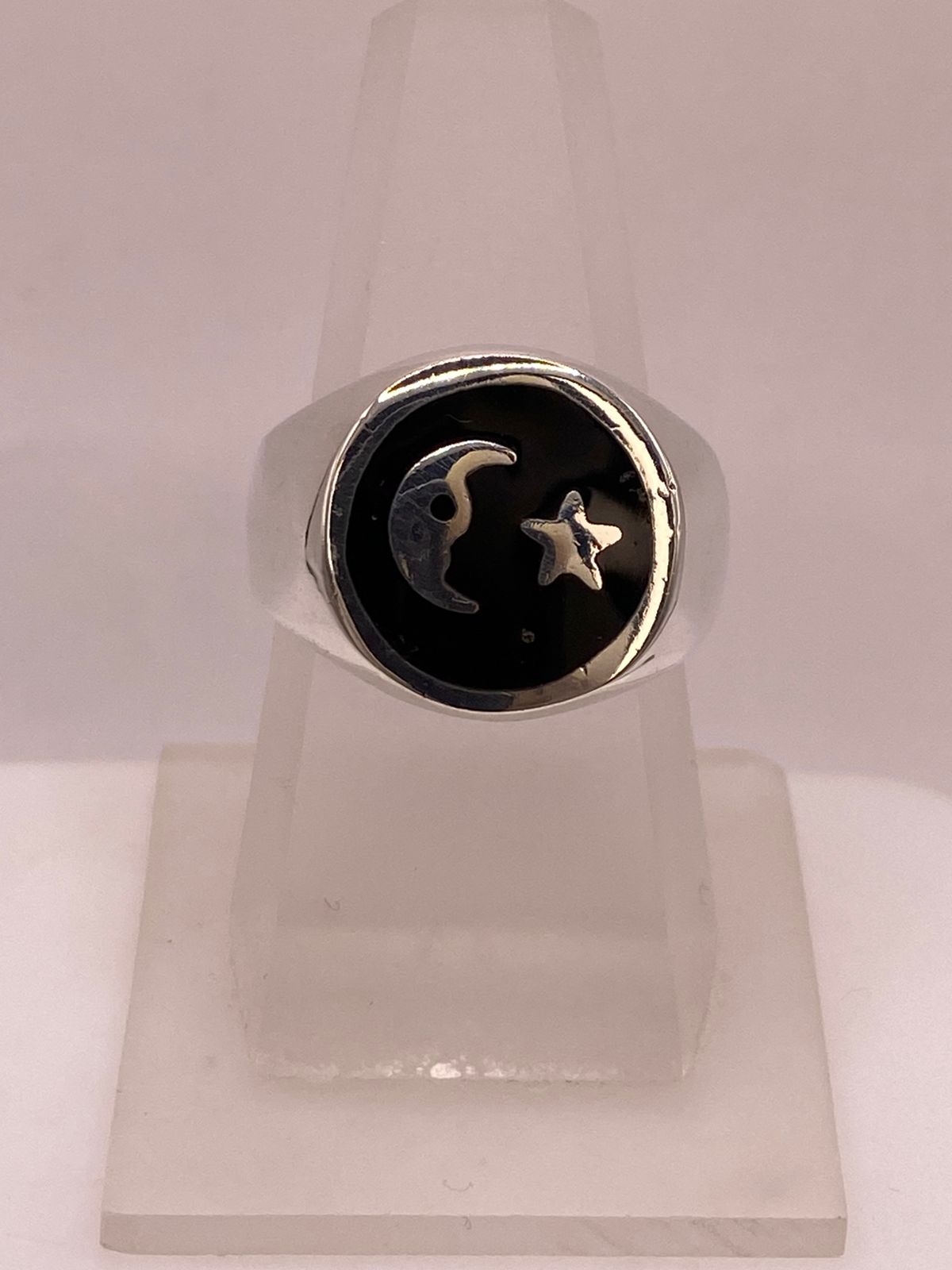 Anillo Luna y Estrella en Plata .925 — vista lateral