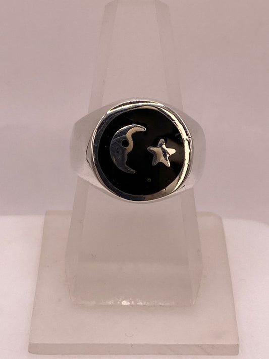Anillo Luna y Estrella en Plata .925 — vista lateral