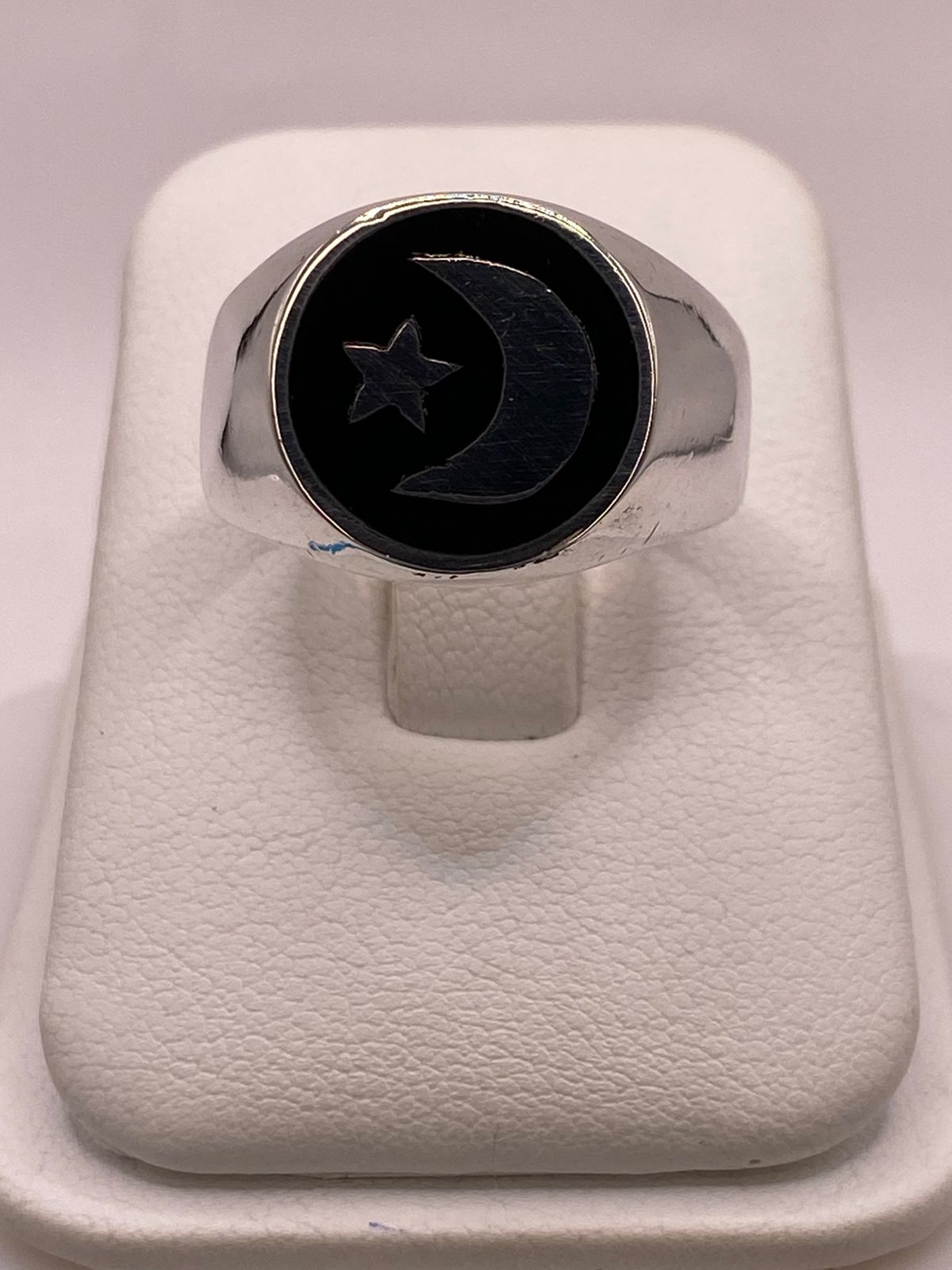 Anillo Luna y Estrella en Plata .925 — ángulo diagonal