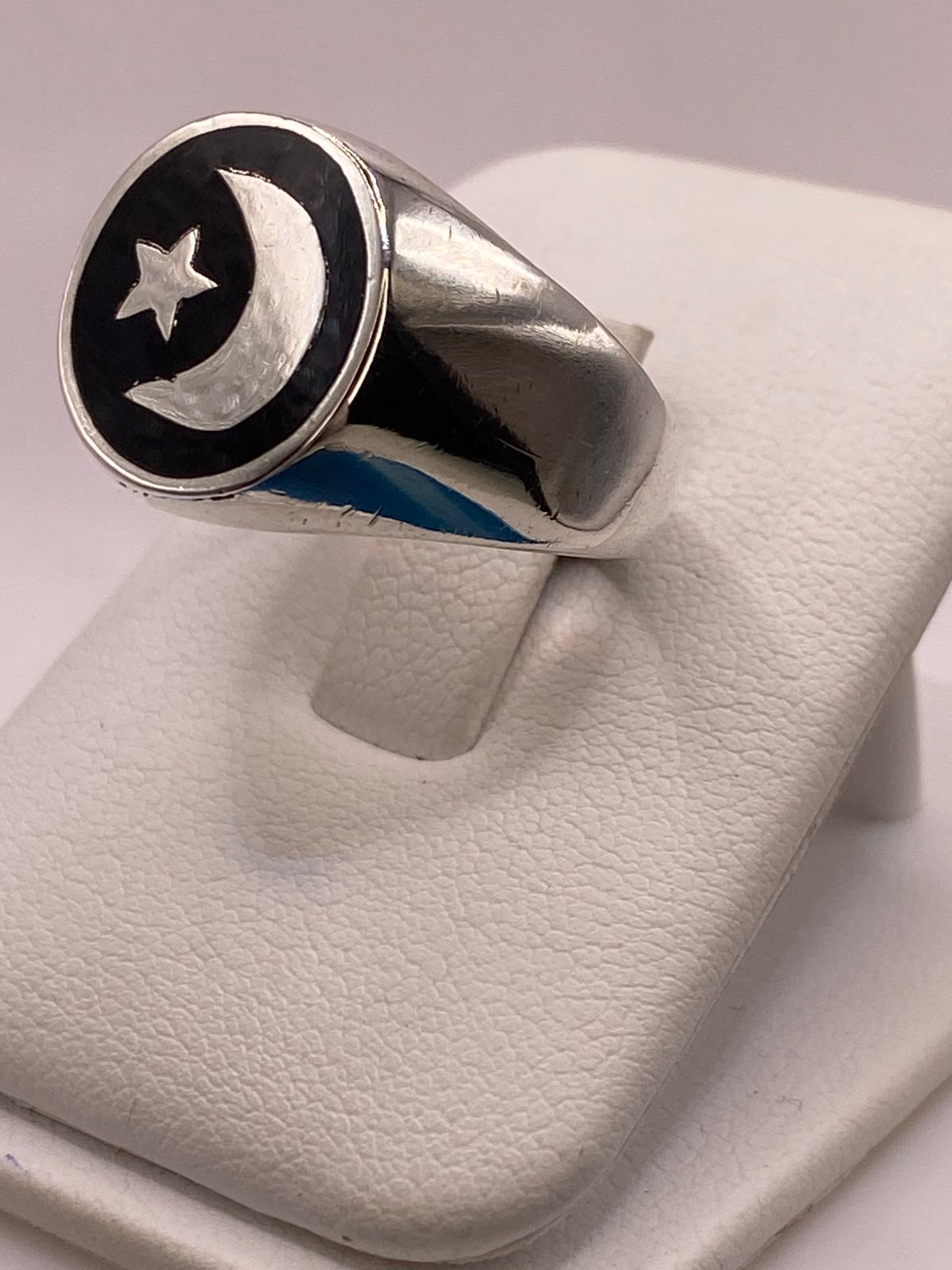Anillo Luna y Estrella en Plata .925, vista frontal