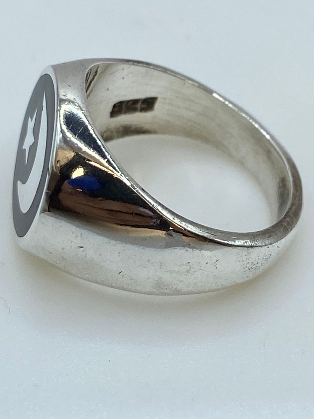 Anillo Luna y Estrella de Plata .925, sello de autenticidad Plata Ley .925