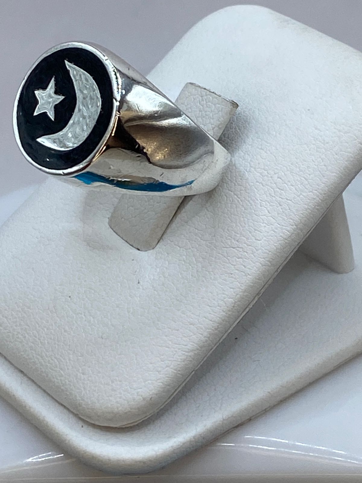 Anillo Luna y Estrella de Plata .925, vista frontal