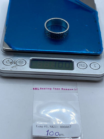 Anillo de Malaquita con Patrón Esculpido en Plata .925, peso en gramos (báscula)