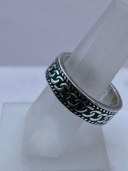 Anillo de Malaquita Entrelazada en Plata .925, vista frontal
