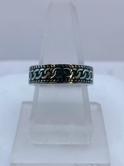 Anillo de Malaquita Entrelazada en Plata .925 — vista lateral