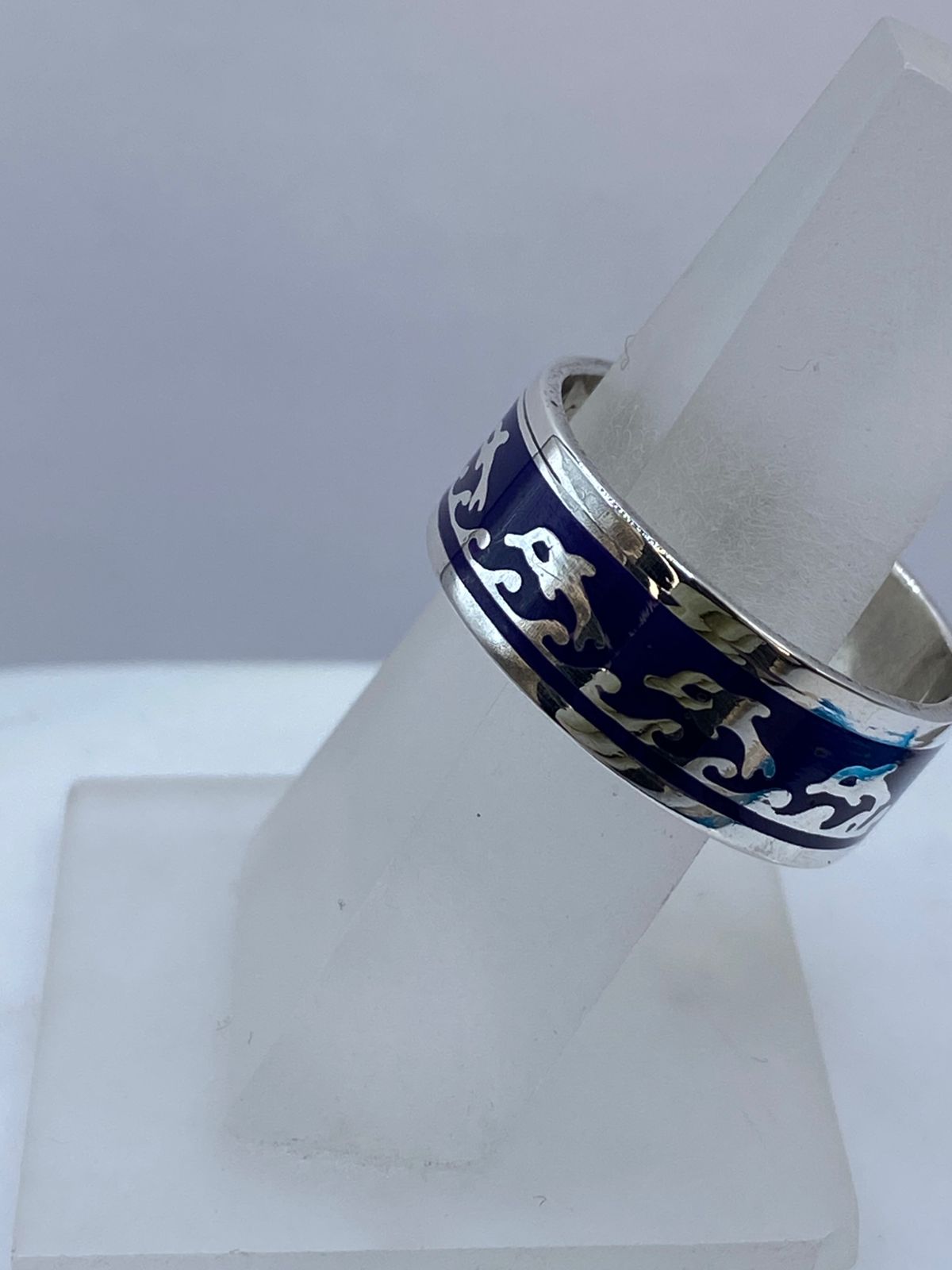 Anillo Marino con Delfines en Plata .925, vista lateral