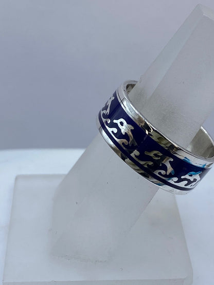 Anillo Marino con Delfines en Plata .925, vista lateral