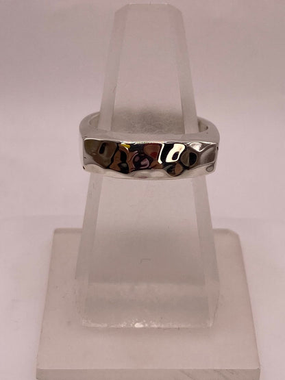 Anillo Martillado de Plata Ley .925, vista superior