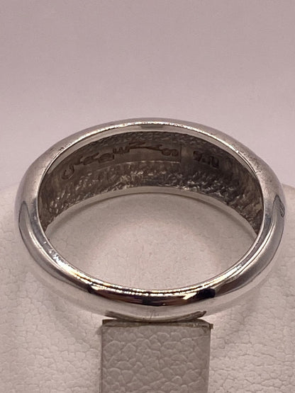 Anillo Moderno Geométrico de Plata 950 con Ópalo de Fuego, sello de autenticidad Plata Ley .925