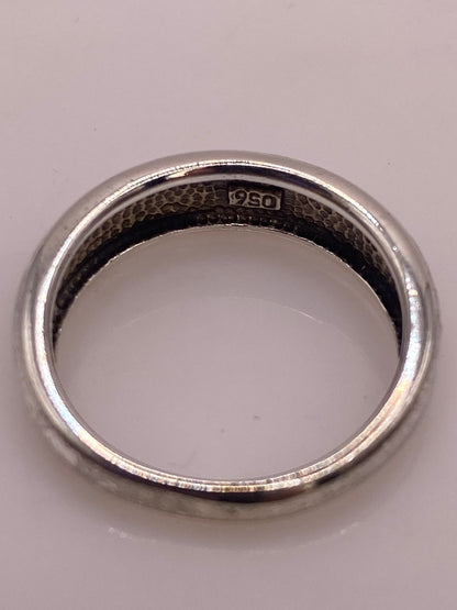 Anillo Moderno Ondulado de Plata 950 con Ópalo de Fuego, sello de autenticidad Plata Ley .925